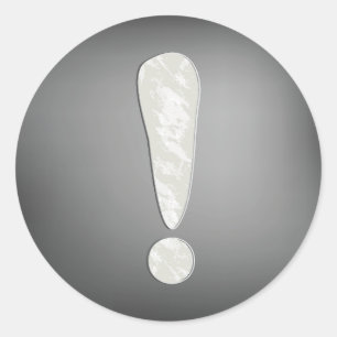 Sticker Rond Symbole de point d'exclamation grunge industriel