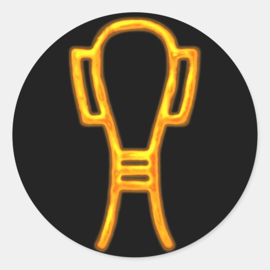 Sticker Rond Symbole de protection égyptienne en boucle Sa (Devant)