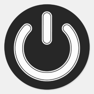 Sticker Rond Symbole de puissance (noir et blanc)