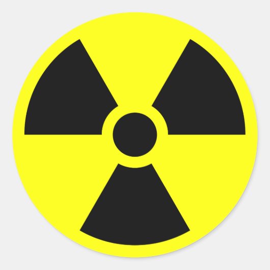Sticker Rond Symbole de Radiation Trefoil (Devant)