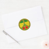 Sticker Rond Symbole de Rasta Peace (Enveloppe)