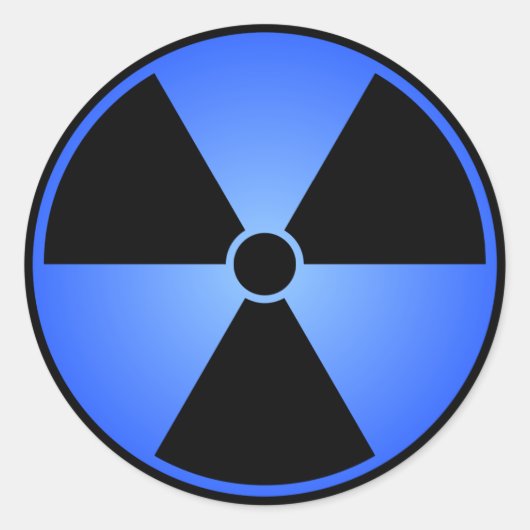 Sticker Rond Symbole de rayonnement bleu (Devant)