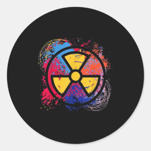 Sticker Rond Symbole de rayonnement de médecine nucléaire Radio