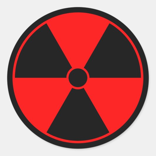 Sticker Rond Symbole de rayonnement rouge (Devant)