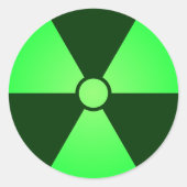 Sticker Rond Symbole de rayonnement vert (Devant)