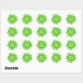 Sticker Rond Symbole de recyclage (Feuille)