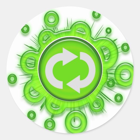 Sticker Rond Symbole de recyclage (Devant)