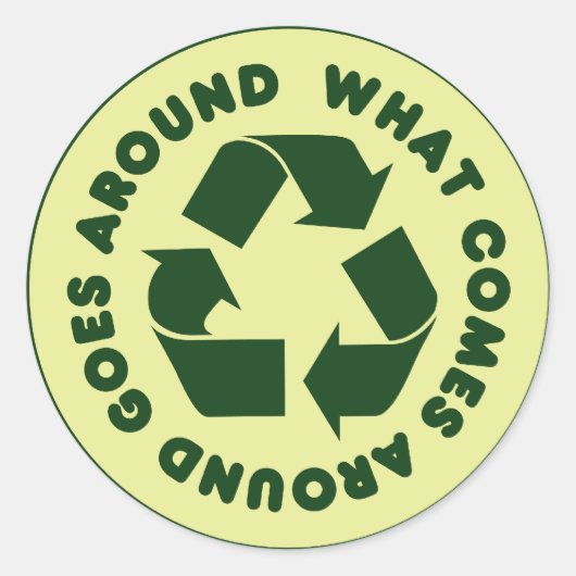 Sticker Rond Symbole de recyclage (Devant)