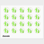 Sticker Rond Symbole de recyclage (Feuille)