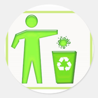 Sticker Rond Symbole de recyclage