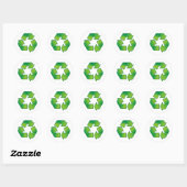 Sticker Rond Symbole de recyclage (Feuille)