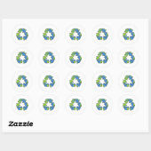 Sticker Rond Symbole de recyclage (Feuille)