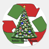 Sticker Rond Symbole de recyclage Red Green Mobius Custom Chris (Devant)