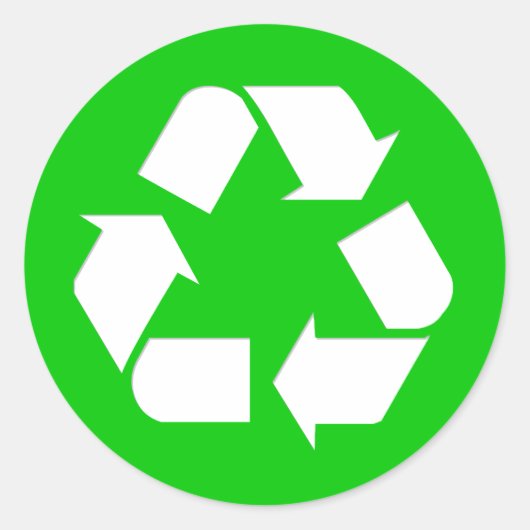 Sticker Rond Symbole de recyclage - Réduire, réutiliser, recycl (Devant)