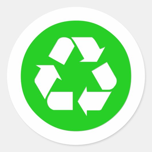 Sticker Rond Symbole de recyclage - Réduire, réutiliser, recycl (Devant)