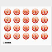 Sticker Rond Symbole de recyclage rouge (Feuille)