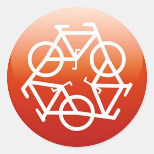 Sticker Rond Symbole de recyclage rouge (Devant)