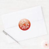 Sticker Rond Symbole de recyclage rouge (Enveloppe)
