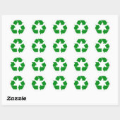 Sticker Rond Symbole de recyclage - Vert (Feuille)