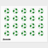 Sticker Rond Symbole de recyclage vert et blanc (Feuille)