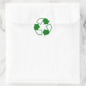 Sticker Rond Symbole de recyclage vert et blanc (Sac)