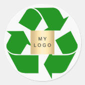 Sticker Rond Symbole de recycleur vert du logo de l'entreprise (Devant)