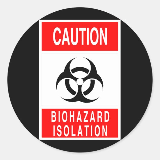 Sticker Rond Symbole de risque biologique (Devant)