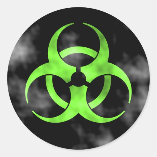 Sticker Rond Symbole de risque biologique du tabac (Devant)