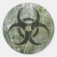 Symbole de risque biologique grippé et usé gris et