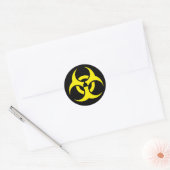 Sticker Rond Symbole de risque biologique jaune. (Enveloppe)