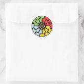 Sticker Rond Symbole de roue solaire couleur (Sac)