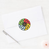 Sticker Rond Symbole de roue solaire couleur (Enveloppe)