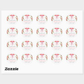 Sticker Rond Symbole de soins infirmiers floraux pour filles - (Feuille)