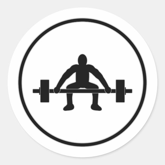 Sticker Rond Symbole de soulèvement du poids (Devant)