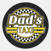 Sticker Rond Symbole de taxi de papa (Devant)