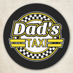 Sticker Rond Symbole de taxi de papa