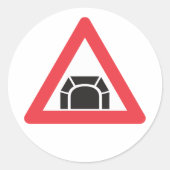 Sticker Rond Symbole de trafic du panneau d'avertissement du tu (Devant)
