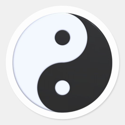 Sticker Rond Symbole de Yin-yang (Devant)