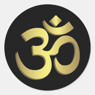Sticker Rond Symbole de yoga de l'OM (Aum) Namaste