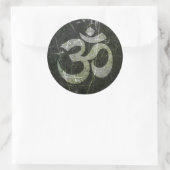 Sticker Rond Symbole de Yoga Om griffé et porté (Sac)