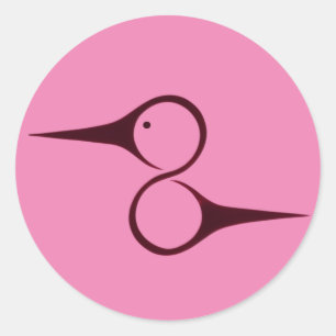 Sticker Rond Symbole des colibris amérindiens