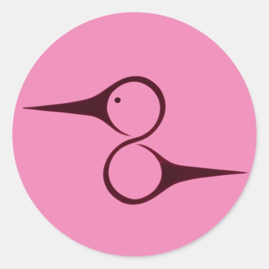 Sticker Rond Symbole des colibris amérindiens (Devant)