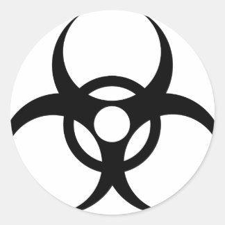 Sticker Rond symbole des déchets biodangereux