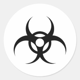 Sticker Rond symbole des déchets biodangereux