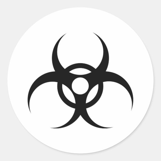 Sticker Rond symbole des déchets biodangereux (Devant)