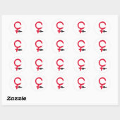 Sticker Rond Symbole des femmes cool (Feuille)