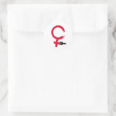 Sticker Rond Symbole des femmes cool (Sac)