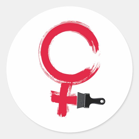 Sticker Rond Symbole des femmes cool (Devant)