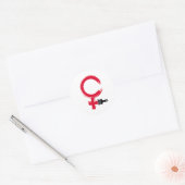 Sticker Rond Symbole des femmes cool (Enveloppe)