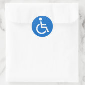Sticker Rond Symbole désactivé ou symbole handicapé bleu et bla (Sac)